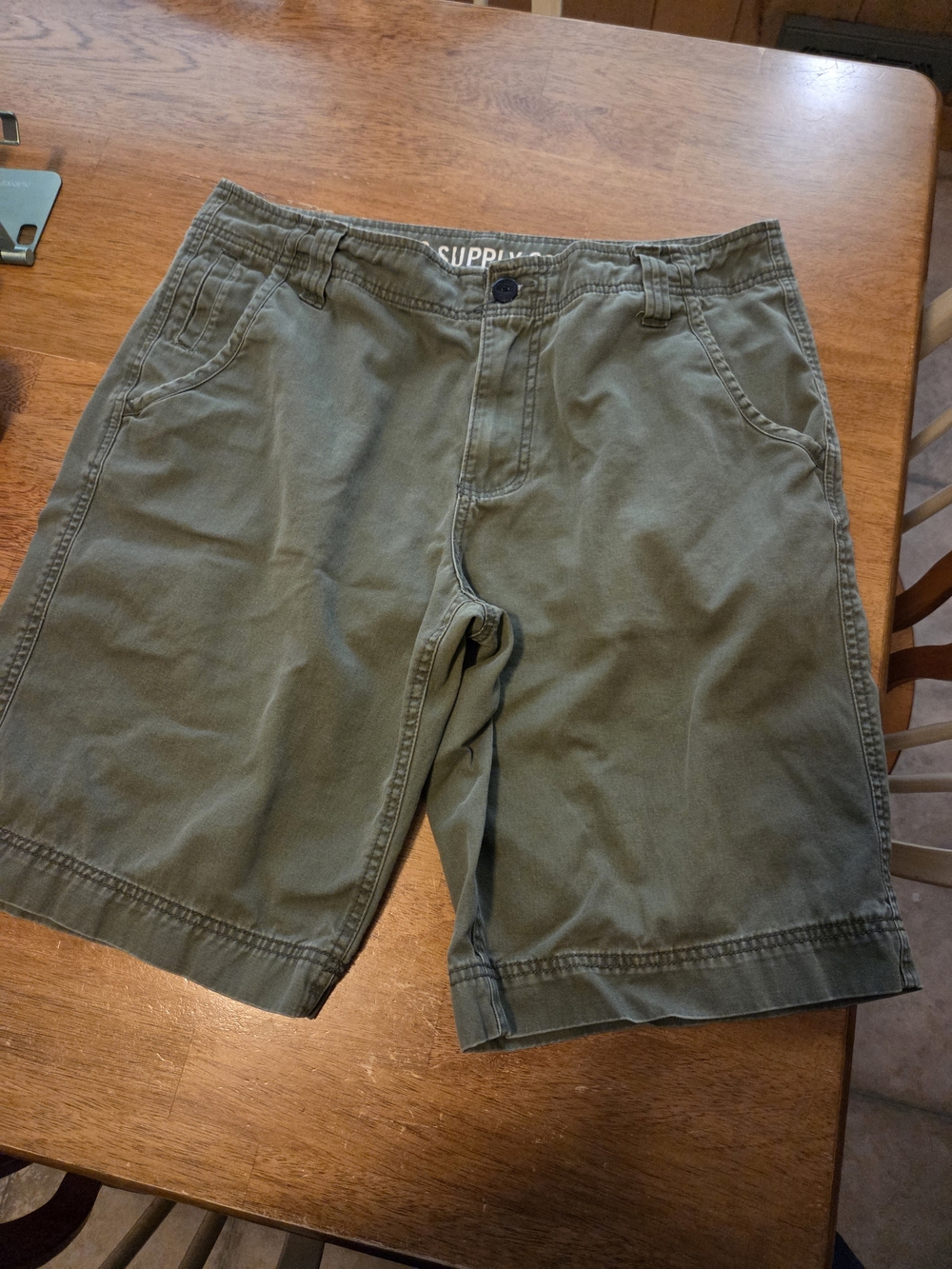 Mossimo Supply Co. Olive Flat Front Men's Shorts